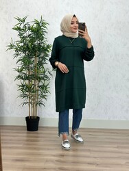 8430 MANOLYA TUNİK K50 ZÜMRÜT - Thumbnail